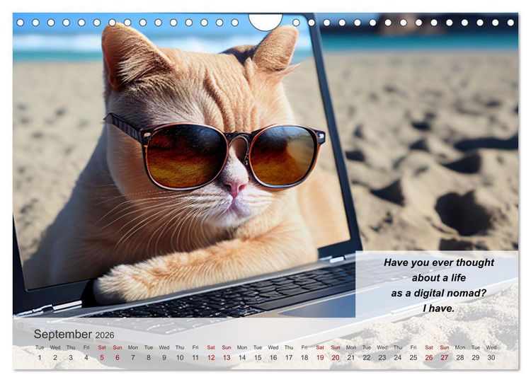 Produktbild: The humoristic cat guide (Wall Calendar 2026 DIN A4 landscape), CALVENDO 12 Month Wall Calendar