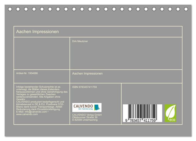 Produktbild: Aachen Impressionen (Tischkalender 2026 DIN A5 quer), CALVENDO Monatskalender