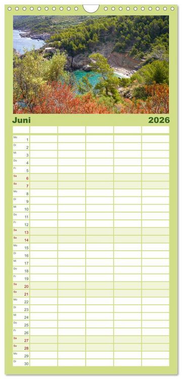 Produktbild: Familienplaner 2026 - Cala Deia - Mallorcas Traumbucht mit 5 Spalten (Wandkalender, 21 x 45 cm) CALVENDO