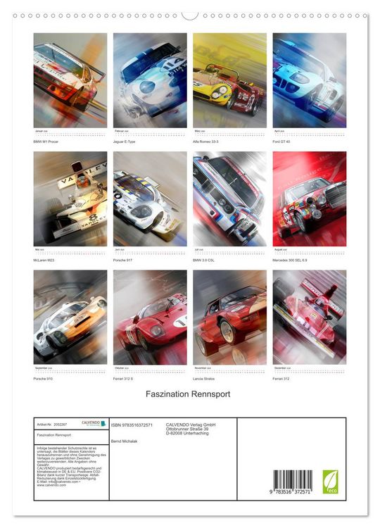 Produktbild: Faszination Rennsport (hochwertiger Premium Wandkalender 2026 DIN A2 hoch), Kunstdruck in Hochglanz