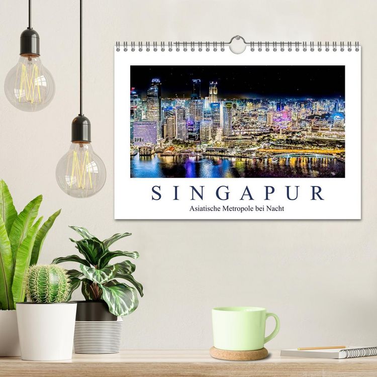 Produktbild: Singapur - Asiatische Metropole bei Nacht (Wandkalender 2026 DIN A4 quer), CALVENDO Monatskalender