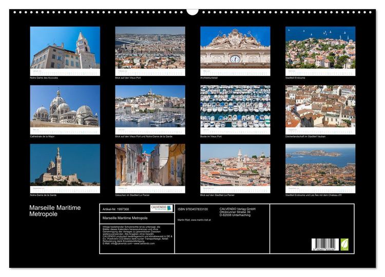 Produktbild: Marseille Maritime Metropole (Wandkalender 2026 DIN A2 quer), CALVENDO Monatskalender