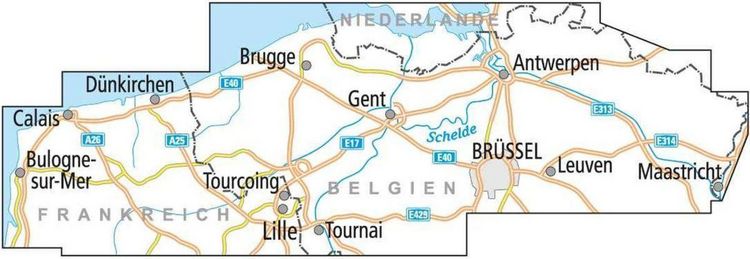 Produktbild: BVA ADFC Radtourenkarte Belgien Flandern, mit Knotenpunkten 1:150.000