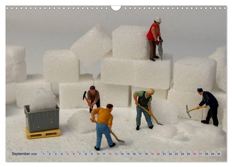 Produktbild: Miniaturwelten - Kleine Leute bei der Arbeit (Wandkalender 2026 DIN A3 quer), CALVENDO Monatskalender