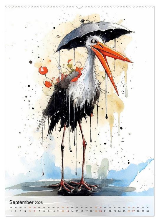 Produktbild: Einzigartig - dieser Storch (hochwertiger Premium Wandkalender 2026 DIN A2 hoch), Kunstdruck in Hochglanz