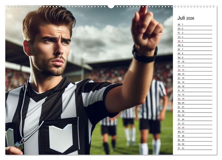 Produktbild: Fu&szlig;ball Highlights - Von der KI geschaffene Spielmomente (Wandkalender 2026 DIN A2 quer), CALVENDO Monatskalender