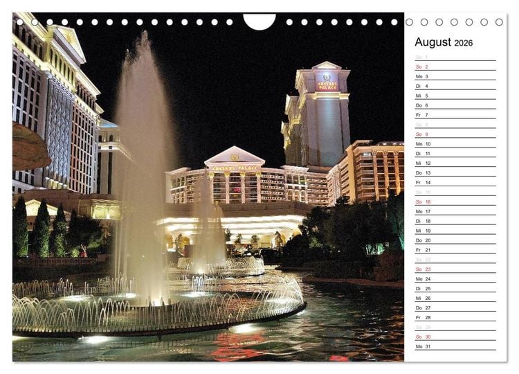 Produktbild: LAS VEGAS - by night (Wandkalender 2026 DIN A4 quer), CALVENDO Monatskalender
