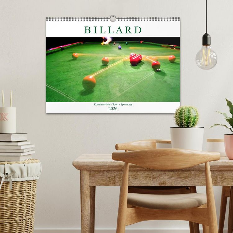 Produktbild: Billard. Konzentration - Sport - Spannung (Wandkalender 2026 DIN A3 quer), CALVENDO Monatskalender