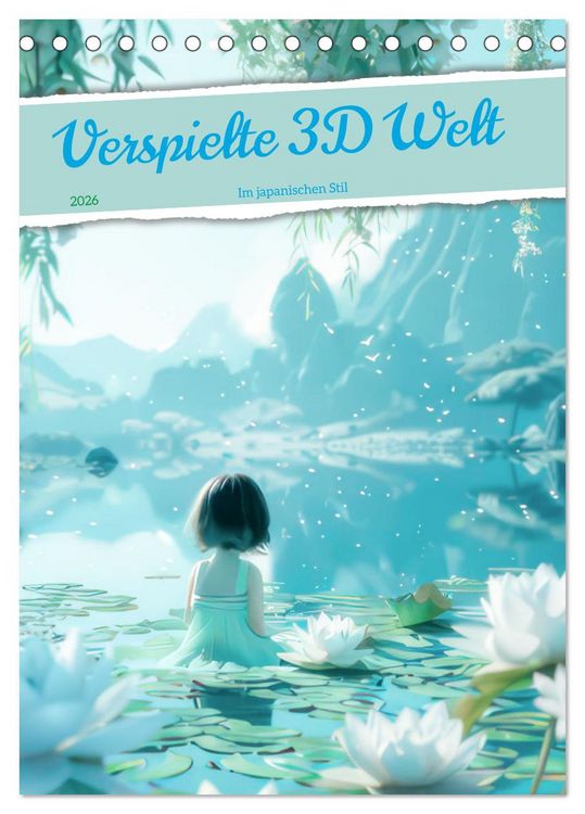 Produktbild: Verspielte 3D Welt - Im japanischen Stil (Tischkalender 2026 DIN A5 hoch), CALVENDO Monatskalender