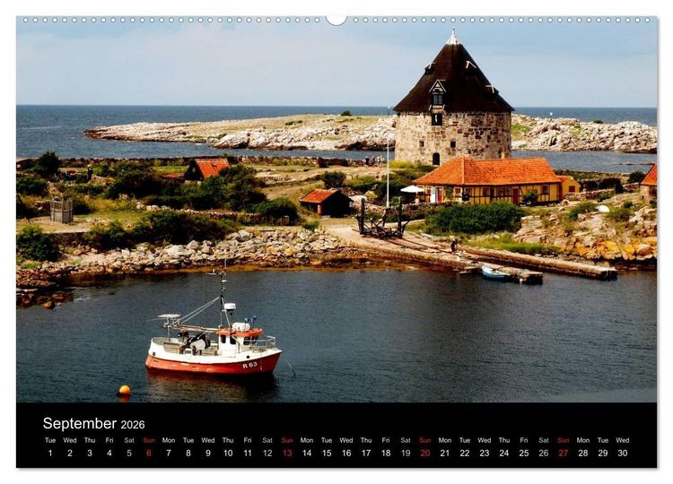 Produktbild: Bornholm - Denmark (High Quality Premium Wall Calendar 2026 DIN A2 landscape),CALVENDO 12 Month Wall Calendar