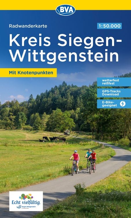 Bild vom Artikel Radwanderkarte BVA Kreis Siegen-Wittgenstein mit Knotenpunkten 1:50.000, reiß- und wetterfest, GPS-Tracks Download, E-Bike-geeignet vom Autor BVA BikeMedia GmbH