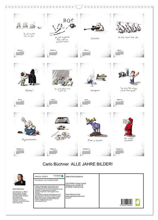 Produktbild: Carlo B&uuml;chner ALLE JAHRE BILDER! (Wandkalender 2026 DIN A2 hoch), CALVENDO Monatskalender