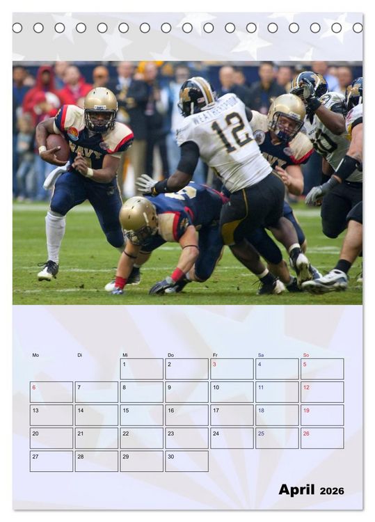 Produktbild: American Football - Kickoff (Tischkalender 2026 DIN A5 hoch), CALVENDO Monatskalender