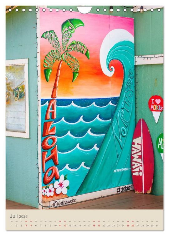 Produktbild: O'ahu - Hawaii, Bilder aus dem S&uuml;dseeparadies (Wandkalender 2026 DIN A4 hoch), CALVENDO Monatskalender