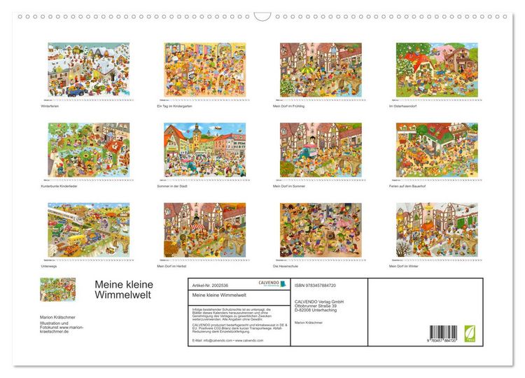 Produktbild: Meine kleine Wimmelwelt (Wandkalender 2026 DIN A2 quer), CALVENDO Monatskalender