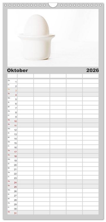 Produktbild: Familienplaner 2026 - my.LIFESTYLE - Leben in Wei&szlig; mit 5 Spalten (Wandkalender, 21 x 45 cm) CALVENDO