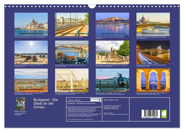 Produktbild: Budapest - Die Stadt an der Donau (Wandkalender 2026 DIN A3 quer), CALVENDO Monatskalender