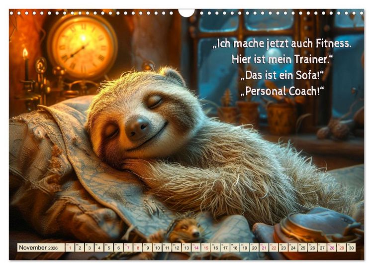 Produktbild: Faultier - Albtraum Sport (Wandkalender 2026 DIN A3 quer), CALVENDO Monatskalender