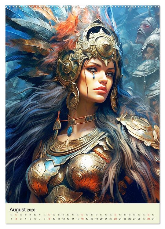 Produktbild: Antike Amazonen. Furchtlose Fantasy-Kriegerinnen (hochwertiger Premium Wandkalender 2026 DIN A2 hoch), Kunstdruck in Hochglanz