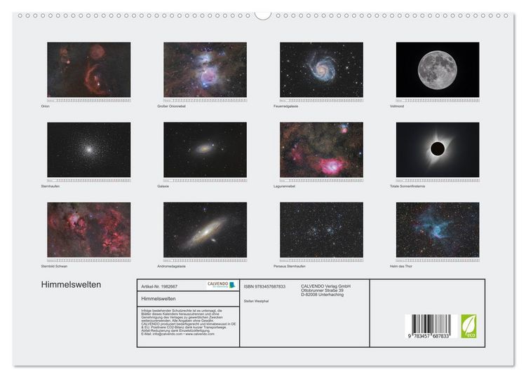Produktbild: Himmelswelten (hochwertiger Premium Wandkalender 2026 DIN A2 quer), Kunstdruck in Hochglanz