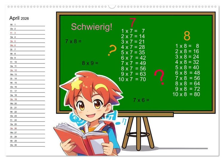Produktbild: Mathematik f&uuml;r Grundsch&uuml;ler (Wandkalender 2026 DIN A2 quer), CALVENDO Monatskalender