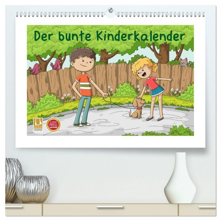 Produktbild: Der bunte Kinderkalender (hochwertiger Premium Wandkalender 2027 DIN A2 quer), Kunstdruck in Hochglanz