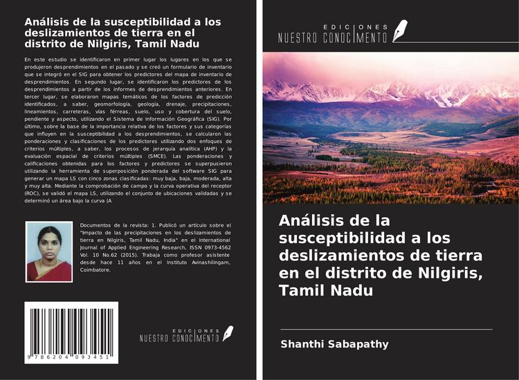 Produktbild: An&aacute;lisis de la susceptibilidad a los deslizamientos de tierra en el distrito de Nilgiris, Tamil Nadu