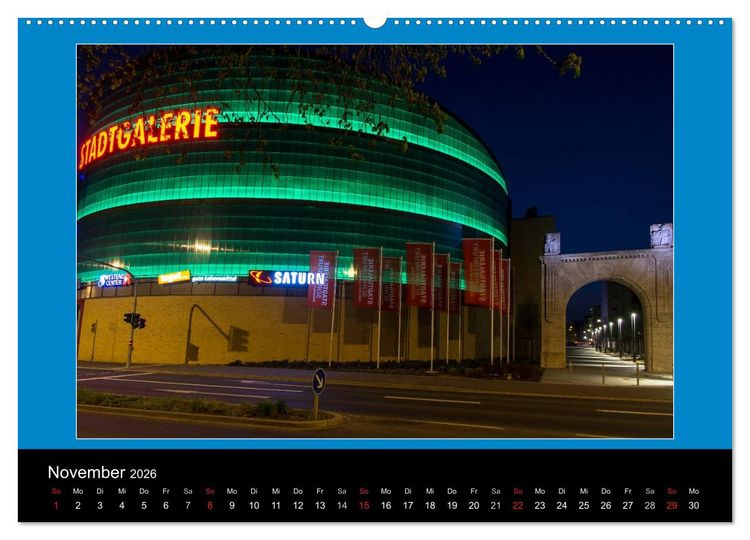 Produktbild: Schweinfurt bei Nacht verzaubernd und bunt (Wandkalender 2026 DIN A2 quer), CALVENDO Monatskalender