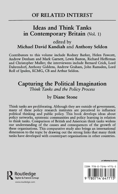 Produktbild: Ideas and Think Tanks in Contemporary Britain