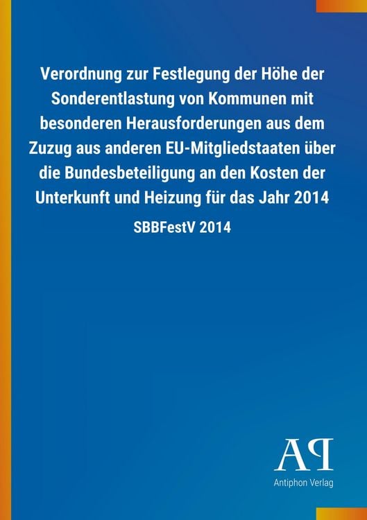 Produktbild: Verordnung zur Festlegung der H&ouml;he der Sonderentlastung von