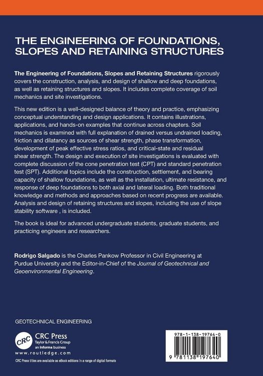 Produktbild: The Engineering of Foundations, Slopes and Retaining Structures