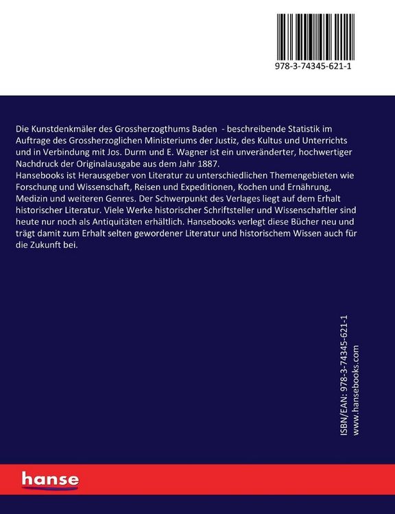 Produktbild: Die Kunstdenkm&auml;ler des Grossherzogthums Baden