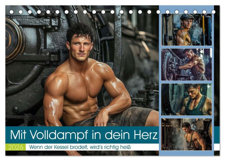 Produktbild: Mit Volldampf in dein Herz (Tischkalender 2026 DIN A5 quer), CALVENDO Monatskalender