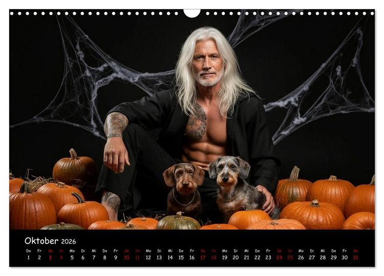 Produktbild: Coole Typen - Rauhaardackel (Wandkalender 2026 DIN A3 quer), CALVENDO Monatskalender