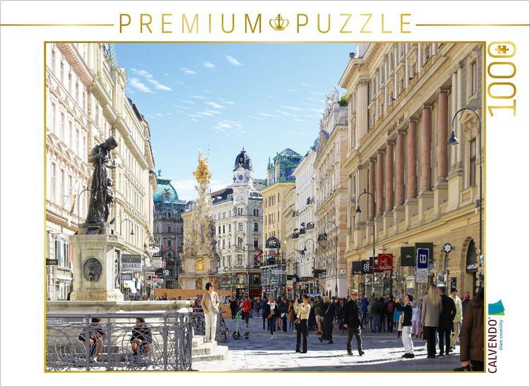 Produktbild: CALVENDO Puzzle Graben Wien, Prachtstra&szlig;e mit Pests&auml;ule und Josefsbrunnen | 1000 Teile Lege-Gr&ouml;&szlig;e 64x48cm Foto-Puzzle f&uuml;r gl&uuml;ckliche Stunden