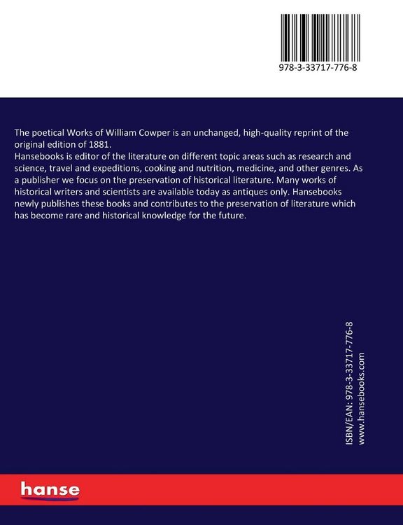Produktbild: The poetical Works of William Cowper
