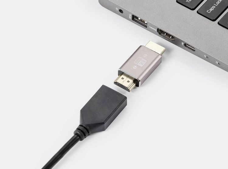 Produktbild: SpeaKa Professional SP-11301996 HDMI Adapter [1x HDMI-Stecker - 1x HDMI-Stecker] Grau UHD 8K @ 60 Hz, UHD 4K @ 120 Hz Stecker 180&deg; gedreht