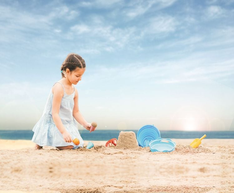 Schildkröt Funsport - 7in1 Sand Toys Falteimer Set - Blau