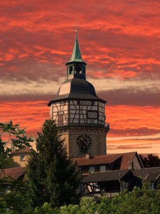 Produktbild: CALVENDO Puzzle Abendstimmung in Backnang (Stadtturm) | 1000 Teile Lege-Gr&ouml;&szlig;e 64x48cm Foto-Puzzle f&uuml;r gl&uuml;ckliche Stunden