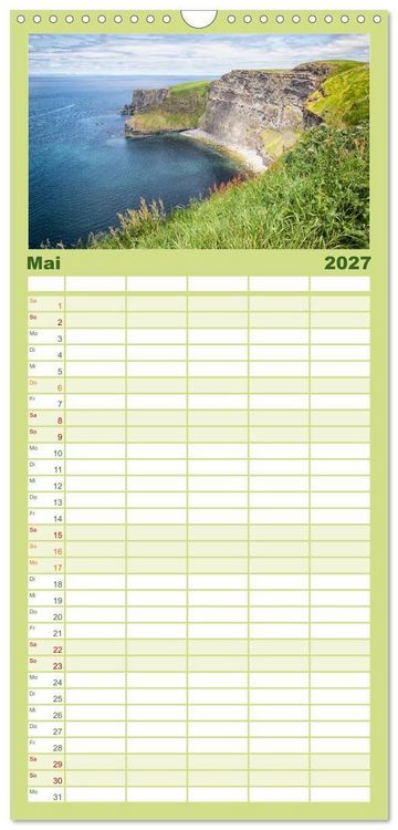 Produktbild: Familienplaner 2027 - Irland - Zauberhafte Augenblicke mit 5 Spalten (Wandkalender, 21 x 45 cm) CALVENDO