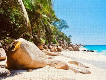 Produktbild: CALVENDO Puzzle Anse Georgette, Praslin, Seychellen | 1000 Teile Lege-Gr&ouml;&szlig;e 64x48cm Foto-Puzzle f&uuml;r gl&uuml;ckliche Stunden