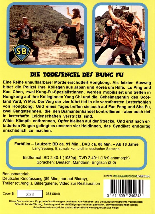 Produktbild: Die Todesengel des Kung Fu - Mediabook - Cover B - Limited Edition (+ DVD)