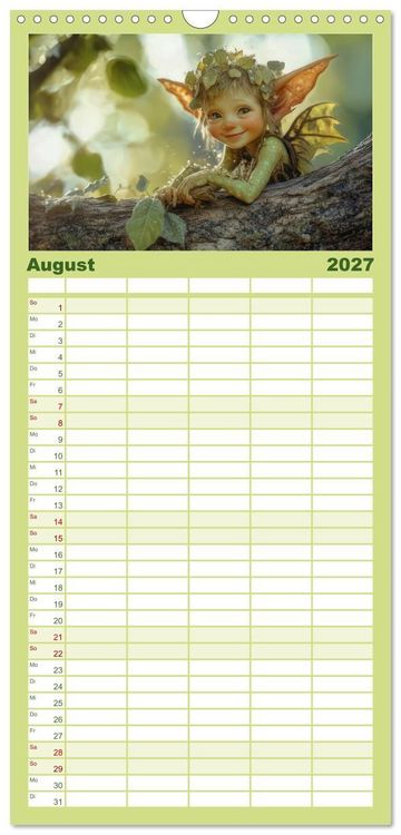 Produktbild: Familienplaner 2027 - Niedliche Naturwesen mit 5 Spalten (Wandkalender, 21 x 45 cm) CALVENDO