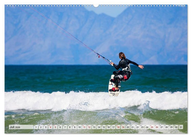 Produktbild: Kitesurfen - Action pur (hochwertiger Premium Wandkalender 2026 DIN A2 quer), Kunstdruck in Hochglanz