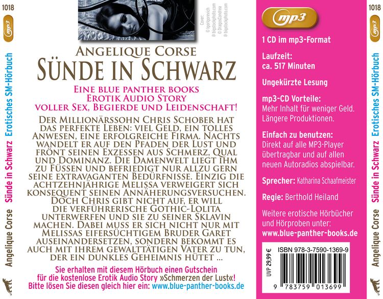 Produktbild: S&uuml;nde in Schwarz | Erotik SM-Audio Story | Erotisches SM-H&ouml;rbuch MP3CD
