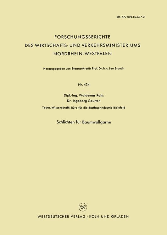 Produktbild: Schlichten f&uuml;r Baumwollgarne