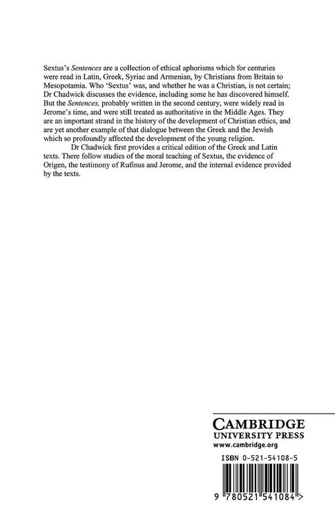 Produktbild: The Sentences of Sextus
