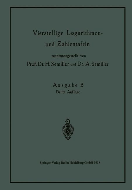 Produktbild: Vierstellige Logarithmen- und Zahlentafeln