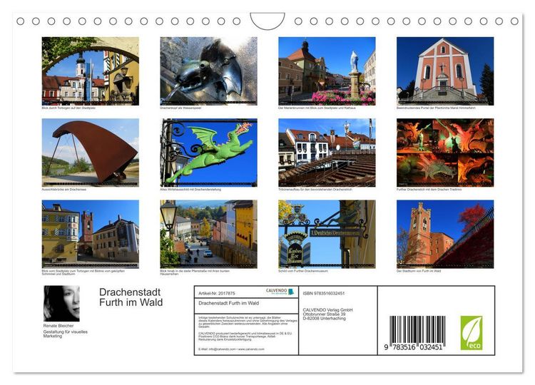 Produktbild: Drachenstadt Furth im Wald (Wandkalender 2026 DIN A4 quer), CALVENDO Monatskalender