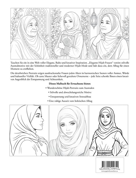 Produktbild: Elegante Hijab Frauen - Malbuch f&uuml;r Erwachsene mit stilvollen Portraits